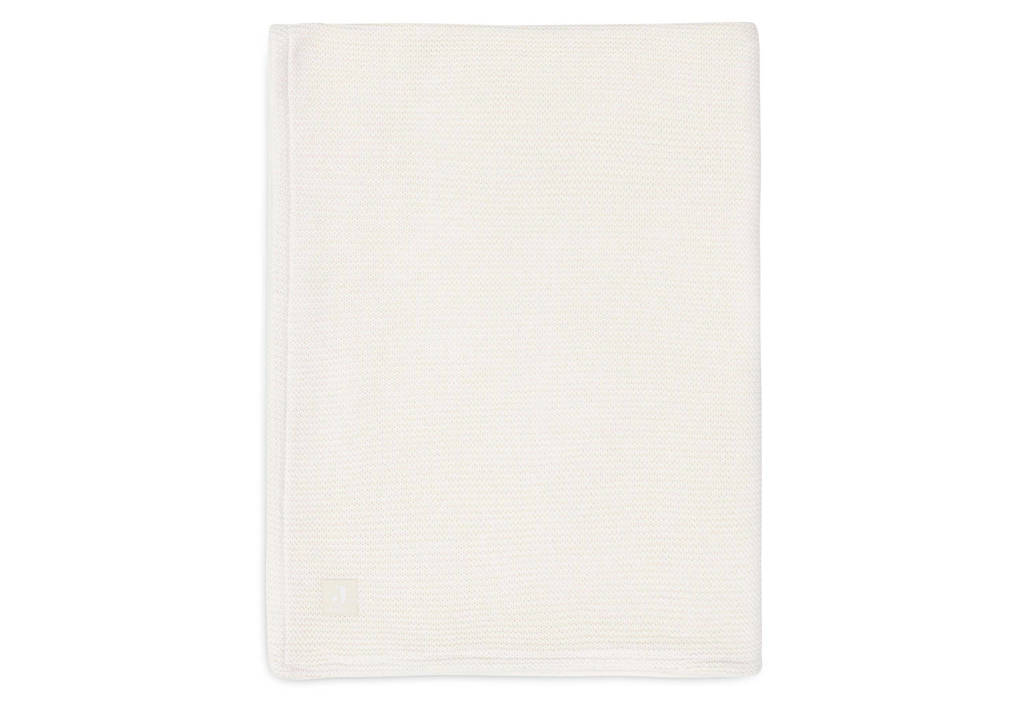 baby ledikantdeken 100x150cm Basic Knit - Ivory/Coral fleece