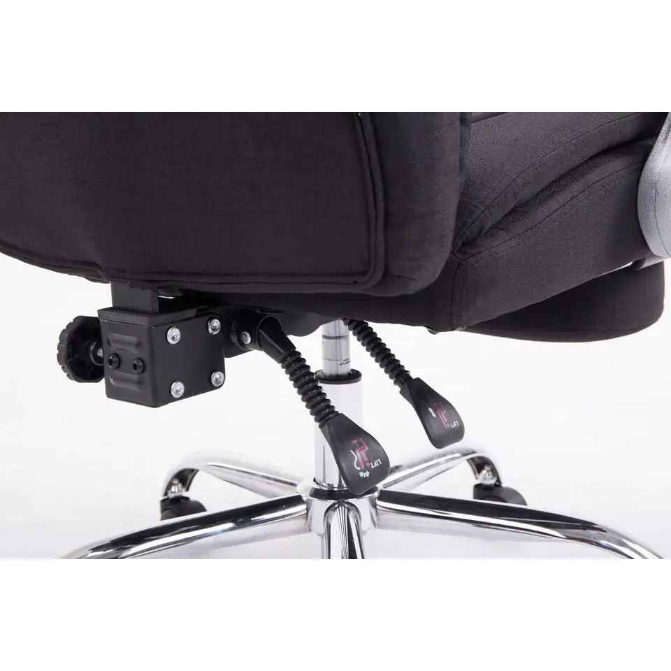 CLP Bureaustoel XL Troy chroom Frame - Stof - zwart