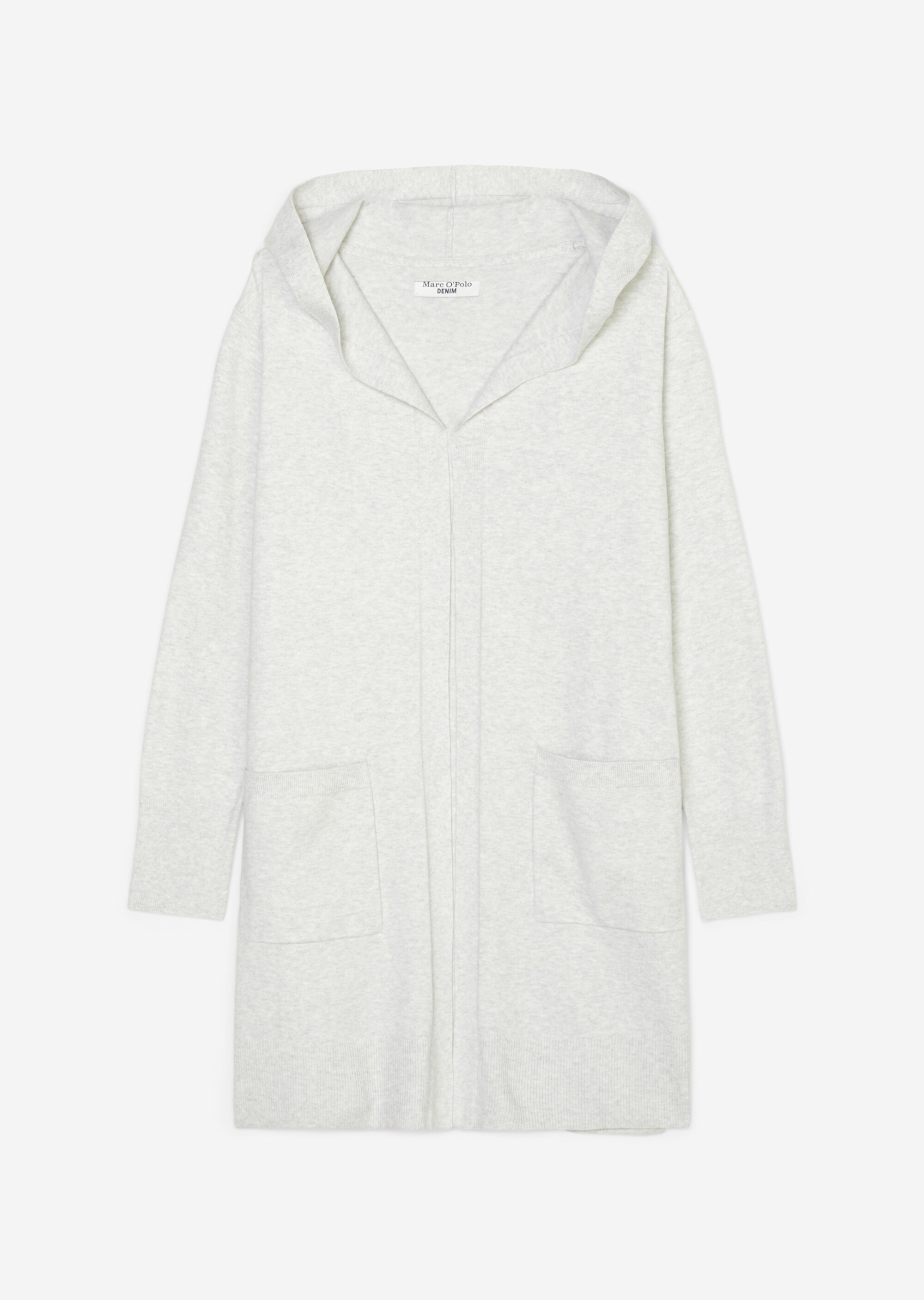 Langer Hoodie-Cardigan regular aus Soft-Cotton-Stretch