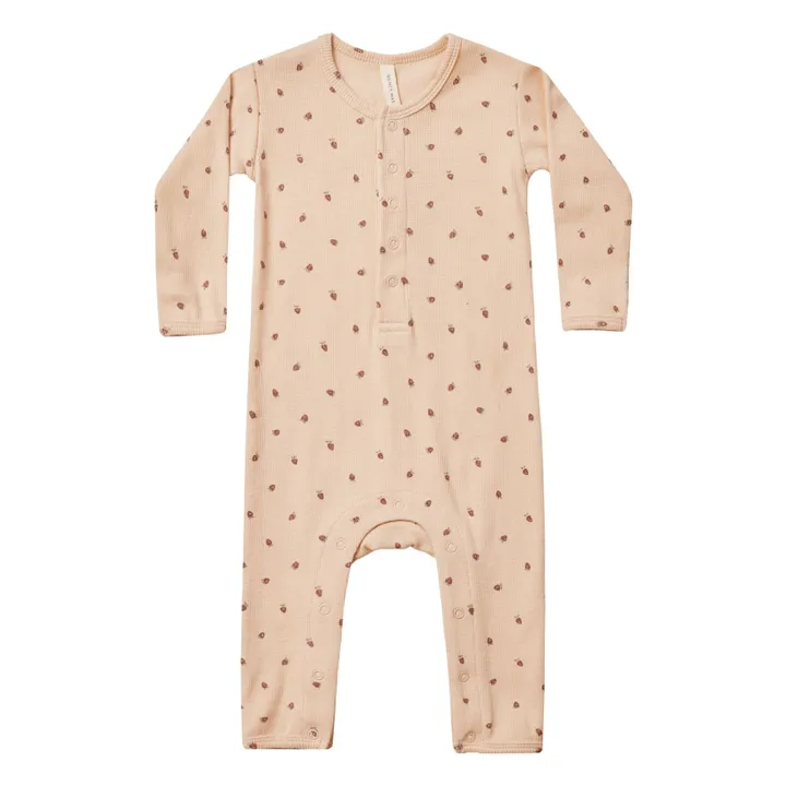 Quincy Mae Combinaison Boutonnée Fraises | Beige rosé
