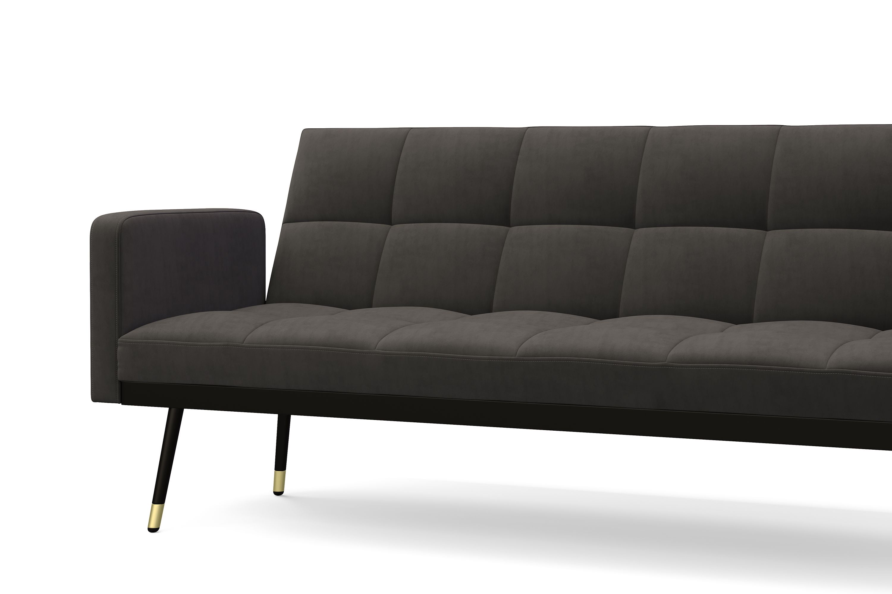 Schlafsofa Samt CALVIN anthrazit