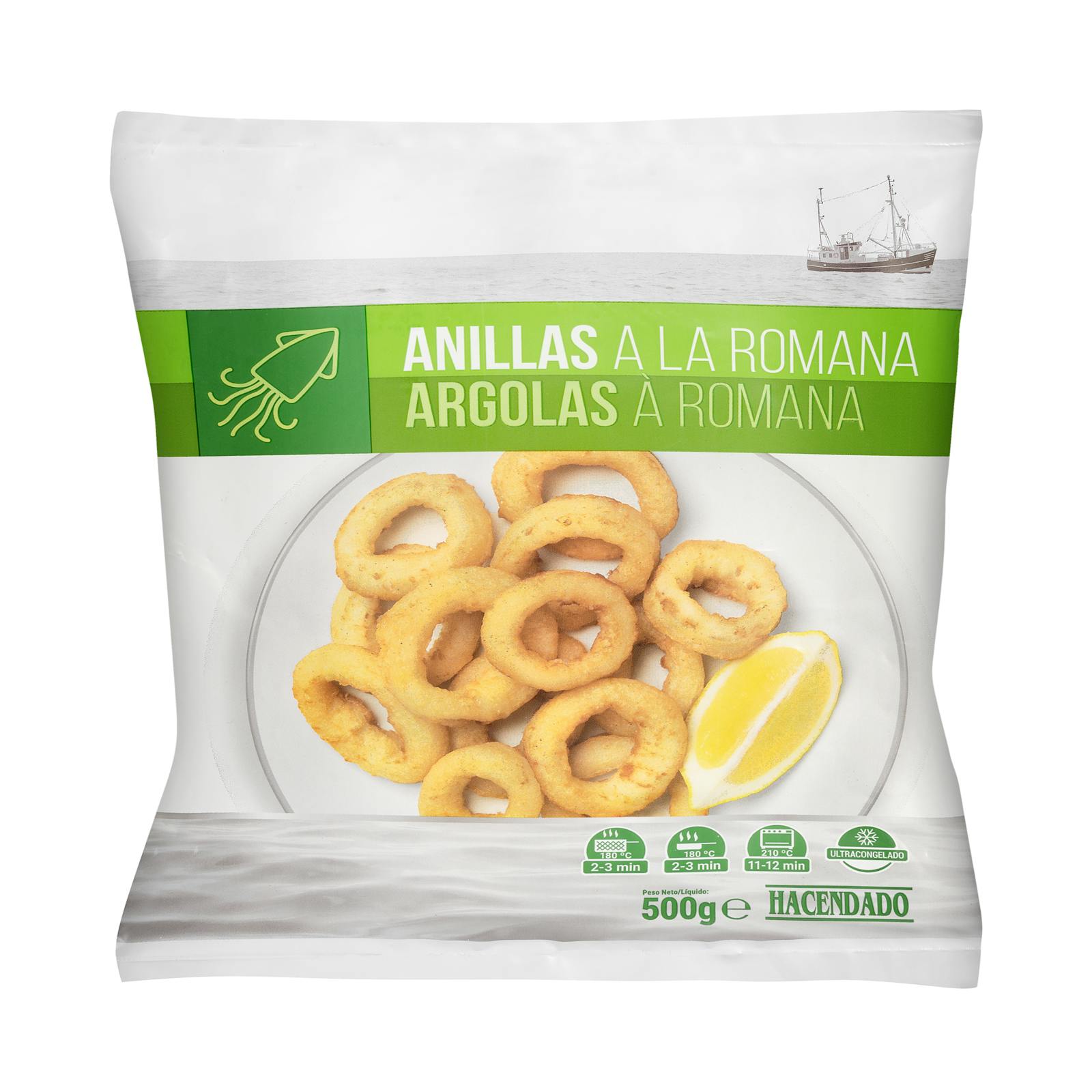 Rondelles de calamar à la romaine Hacendado, ultra surgelées