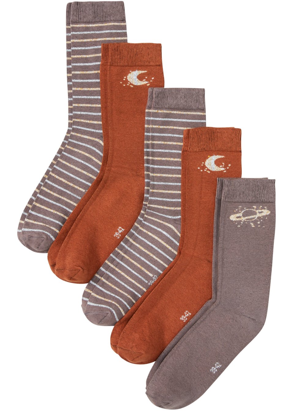 Lot de 5 paires de chaussettes avec fil brillant