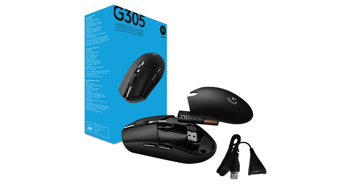 LogitechG305 LIGHTSPEED draadloze gaming muis  (Zwart, 200 - 12.000 dpi)