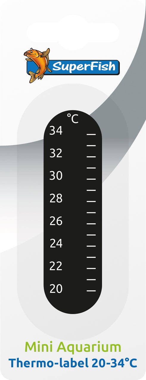SuperFish aquarium thermometer label zwart 1,7 x 0,2 x 7,2 cm