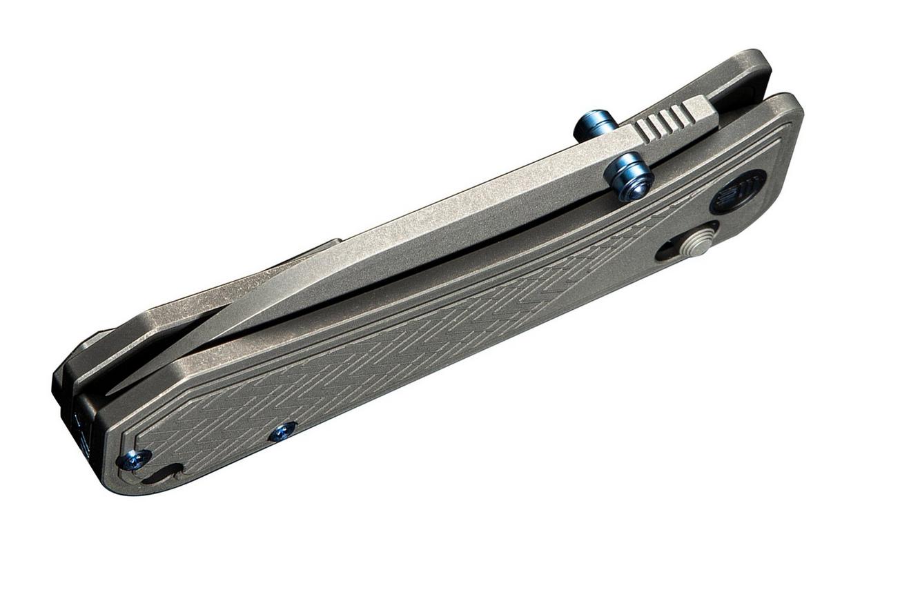 WE Knife Bougie Banter WE24009-2 Gray Stonewashed Gray Titanium, zakmes, Ben Petersen design