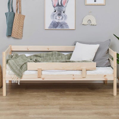 Hoppekids ECO Comfort Enkeltseng med Sikkerhetsskinne 70x160, Tre