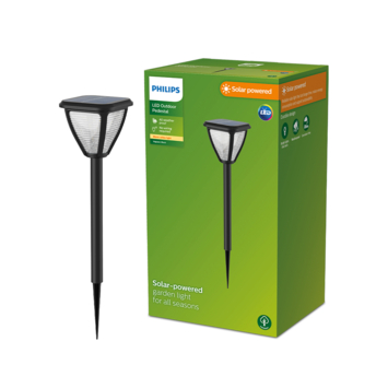 Philips solar sokkellamp Vapora zwart
