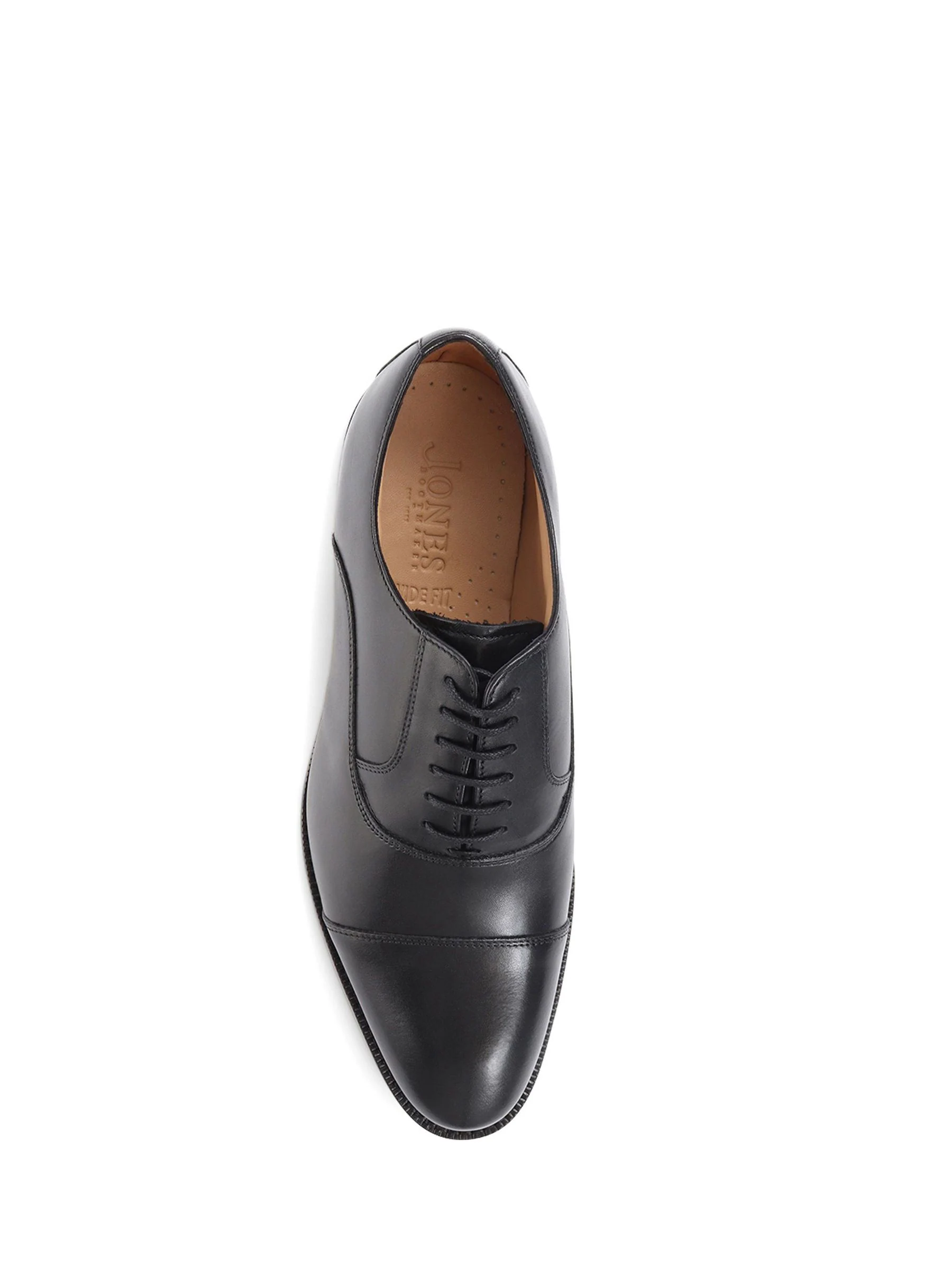 Zwart - Wijde pasvorm - Jones Bootmaker - Modieuze leren veterschoenen voor heren