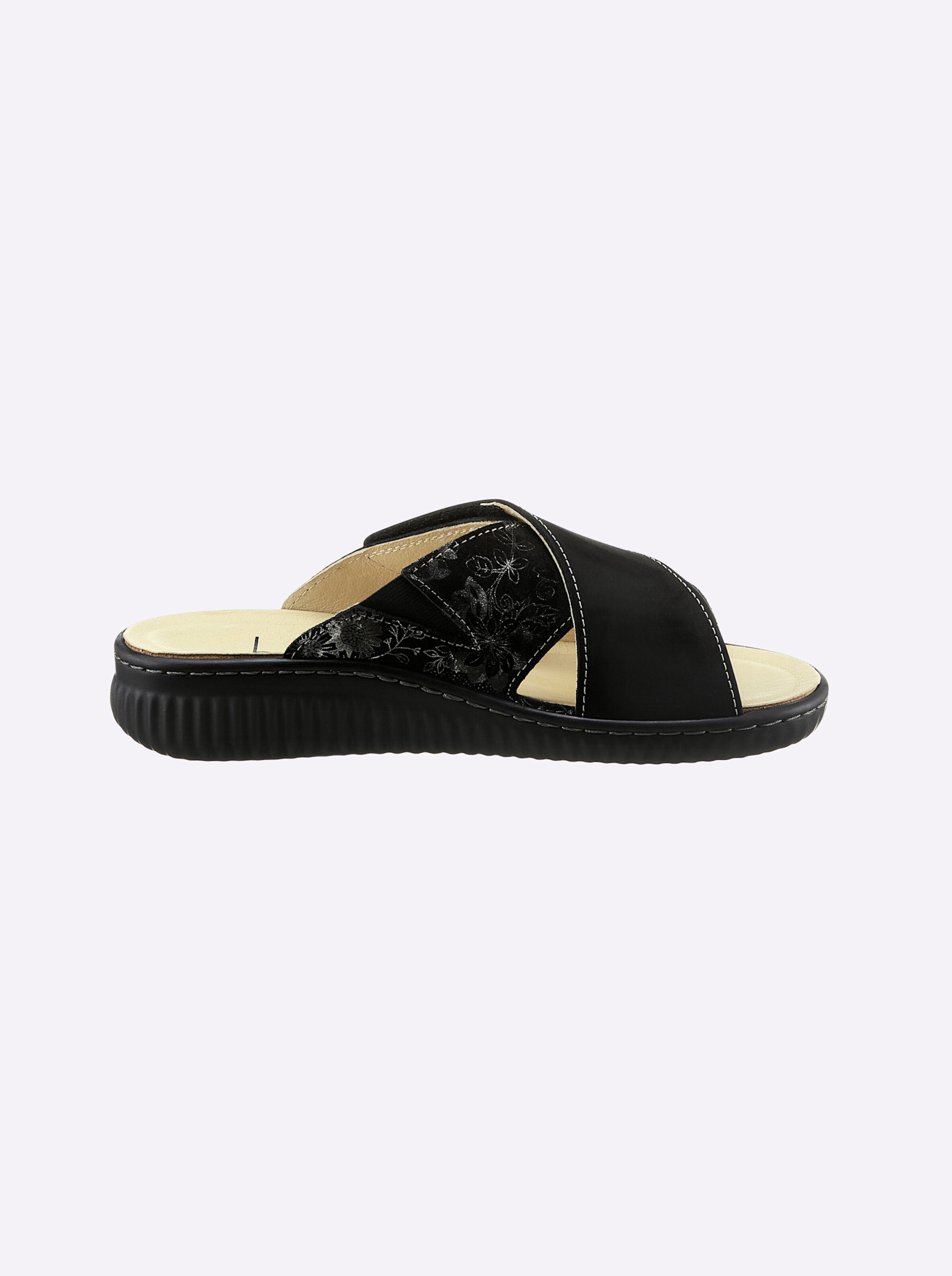 Belvida Pantolette in schwarz-gemustert