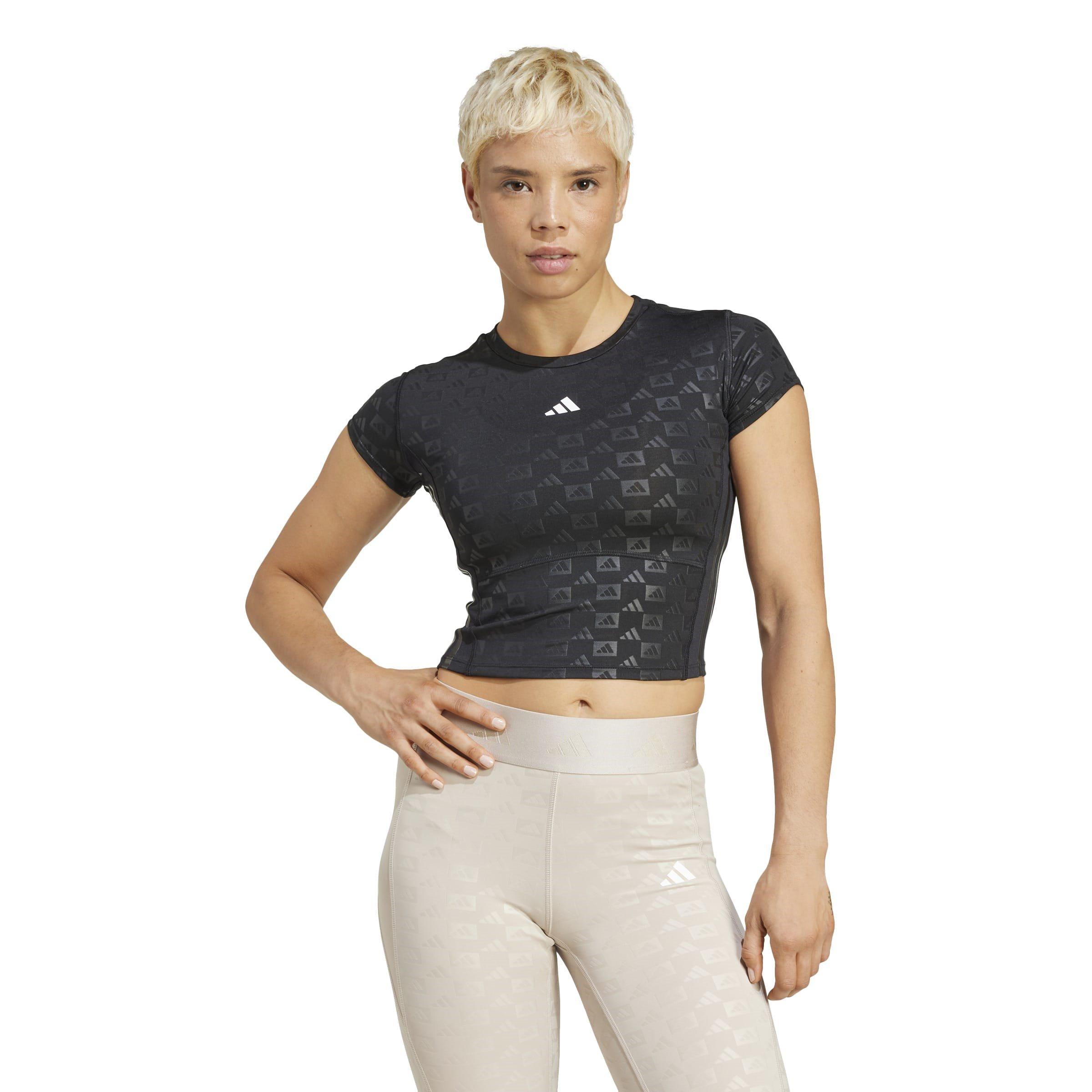 adidas Hyperglam Training Emboss T Shirt Womens