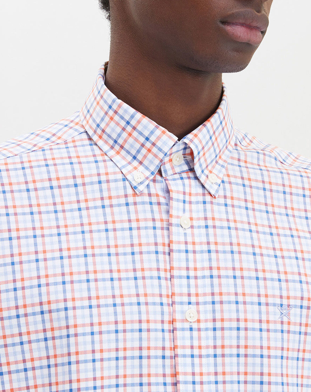 Hackett London Chemise Regular Fit à carreaux corail