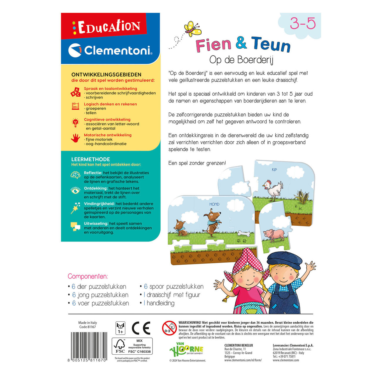 Clementoni Fien & Teun Boerderij Educatief Spel