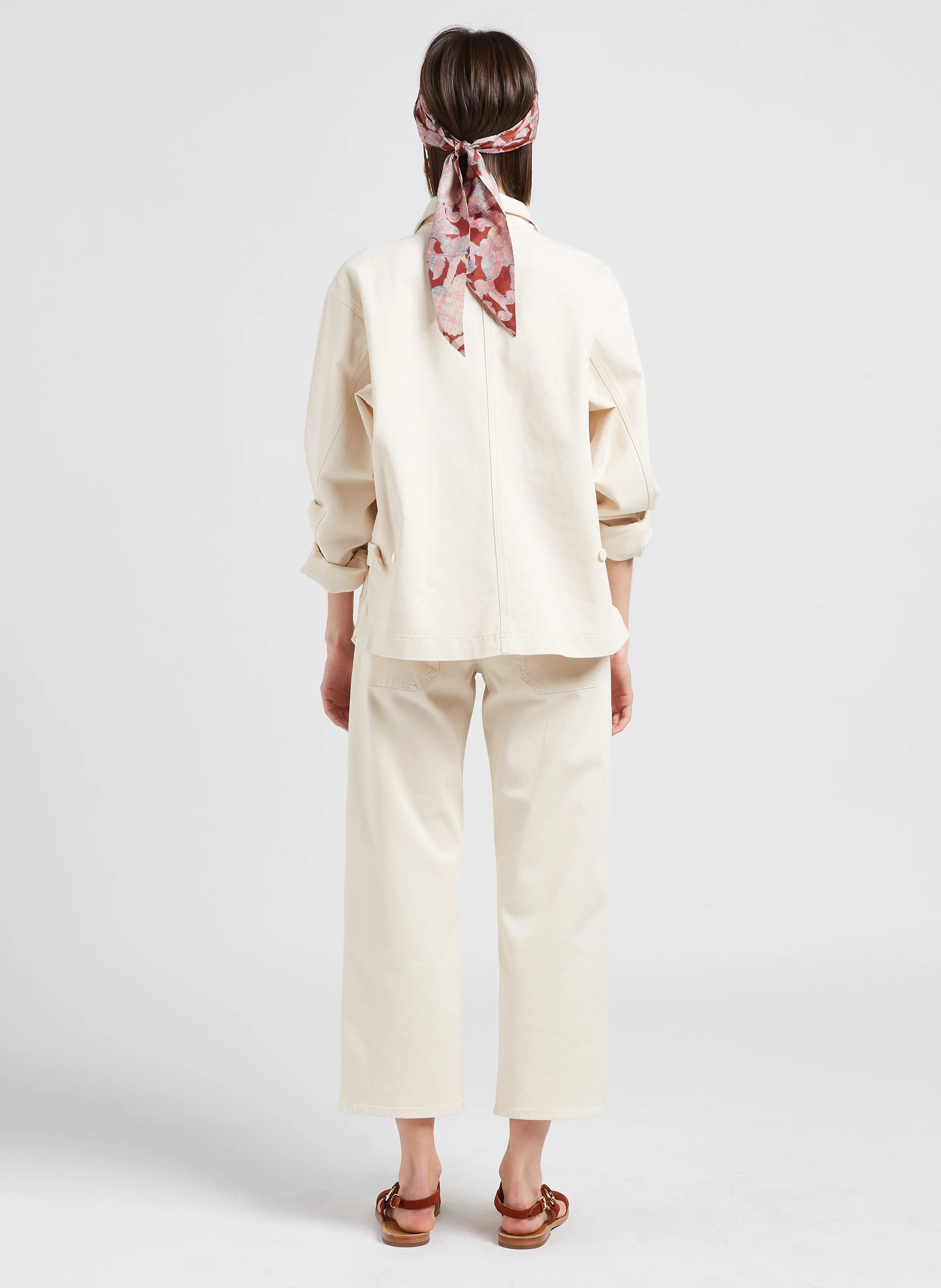 EDDY - Jean cropped en coton stretch| Blanc