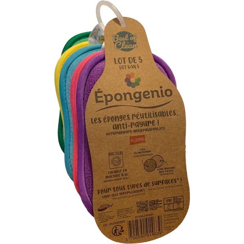 Produits d'entretien appareil de cuisson Best Of Tv LOT DE 5 EPONGES EPONGENIO ECOLOGIQUES
