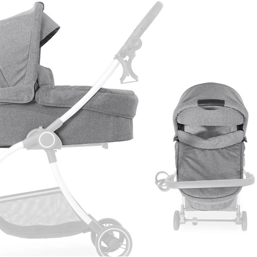 hauck Kinderwagenaufsatz Colibri Melange Grey