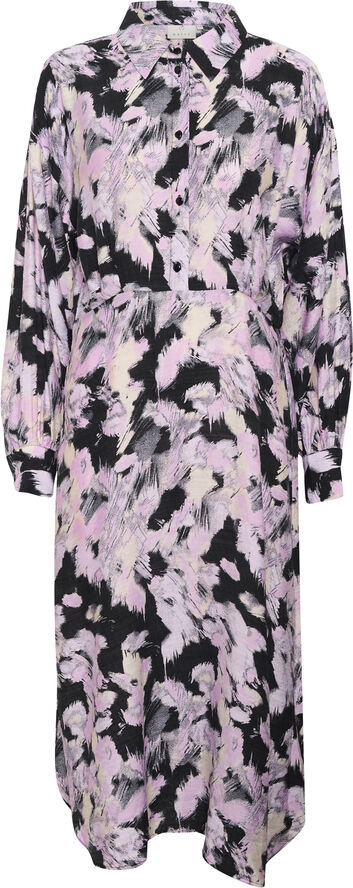 Kaffe KAvictoria Shirt Dress Black/blue graphic strokes