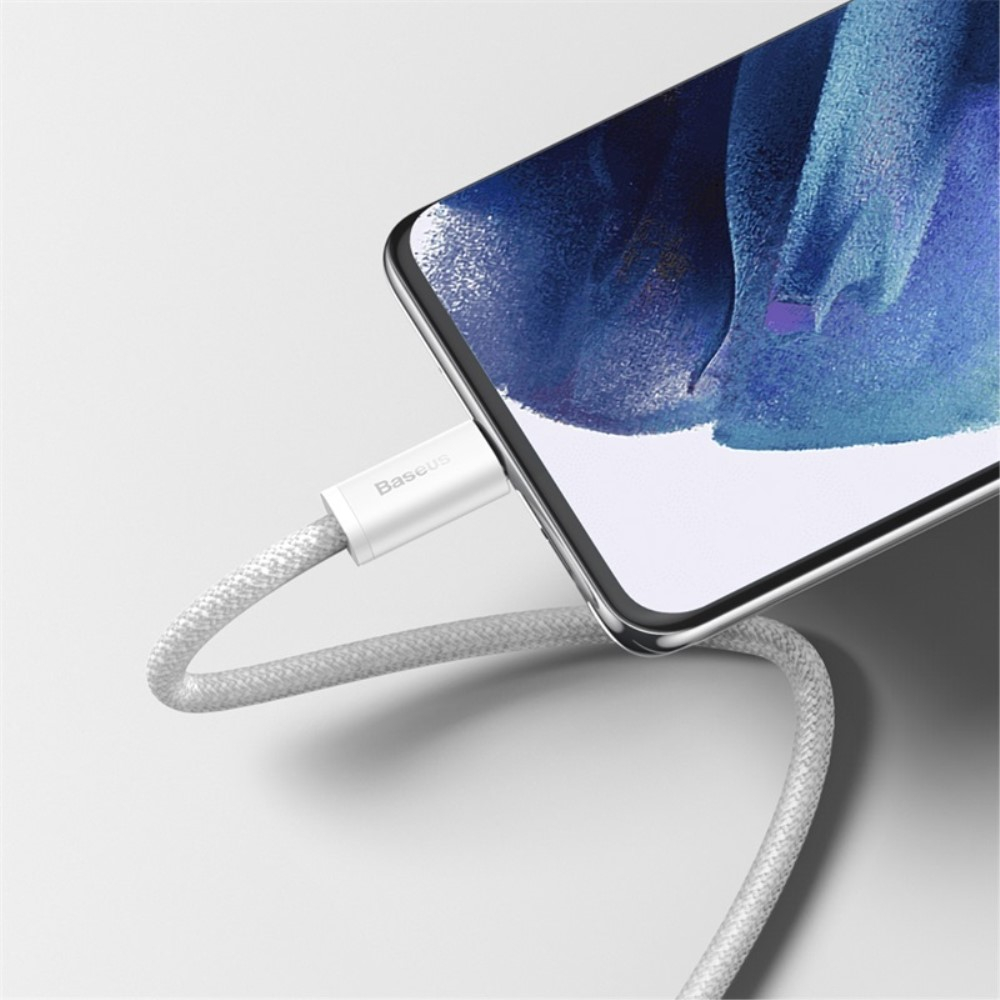 (2m) 100W Dynamic USB C auf USB C Nylon Ladekabel Fast Charging Datenkabel - Grau