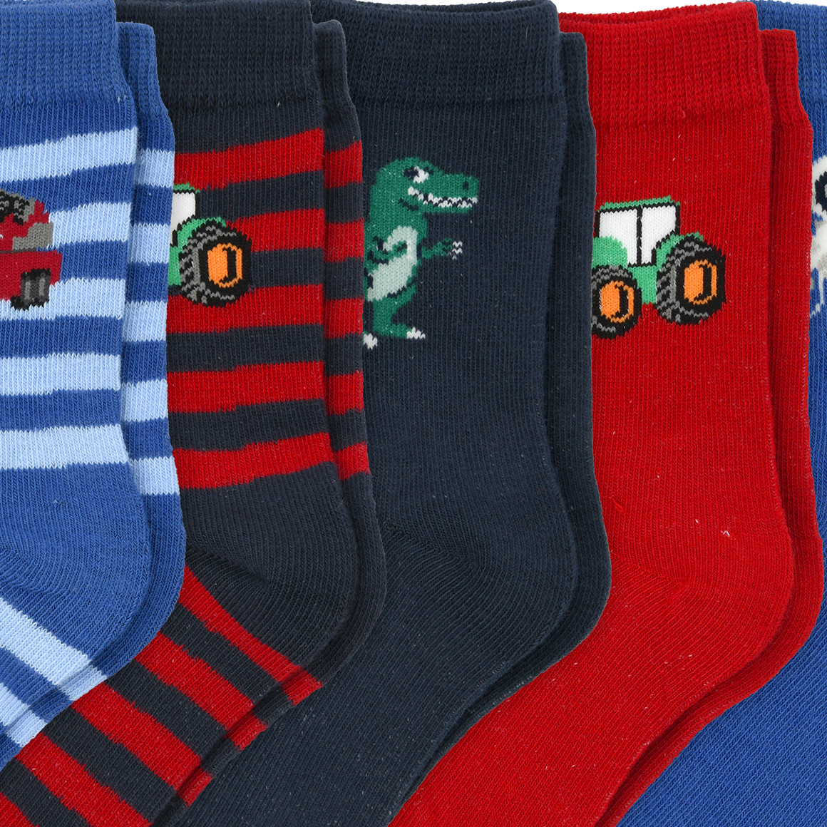 Topolino 5 Paar Jungen Socken im Set rot / blau / dunkelblau