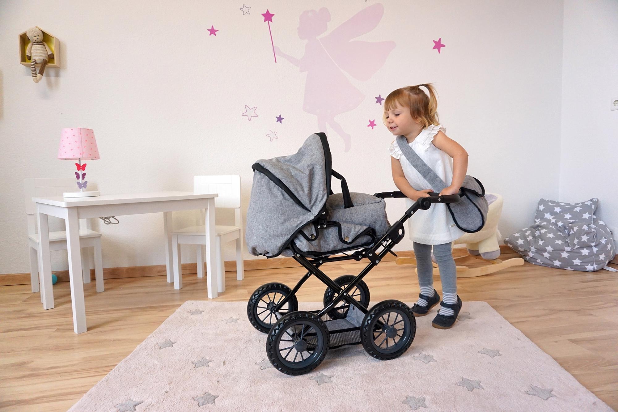 Knorrtoys® Kombi-Puppenwagen »Ruby - Stone« mit Wickeltasche