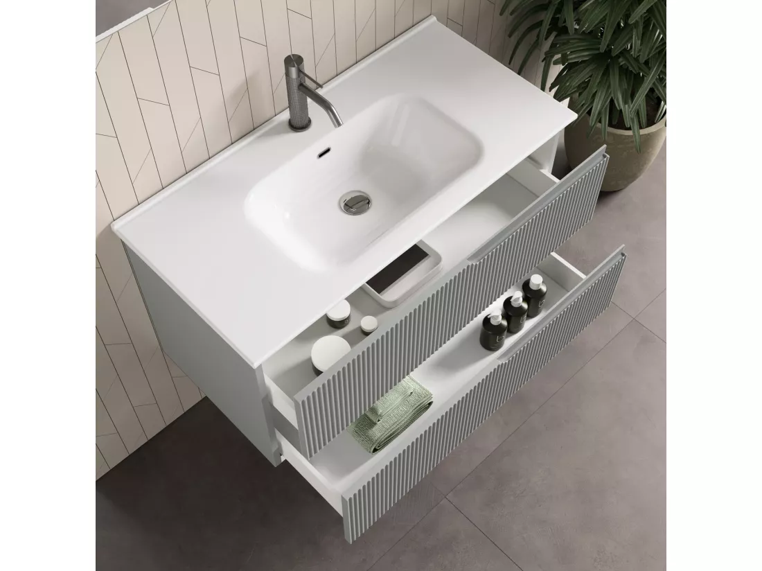 Ensemble salle de bain 4 pièces VENERE gris mat
