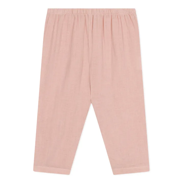 Petit Bateau Sarouel Marine Gaze de Coton | Rose poudré