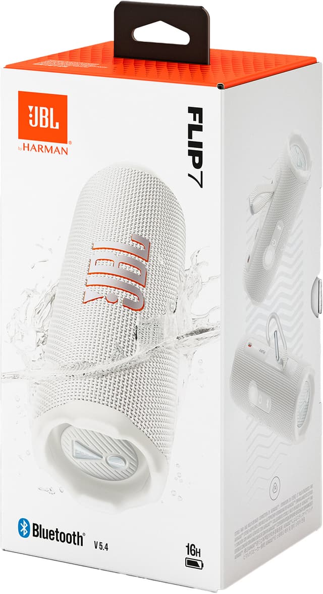 JBL Flip 7 trådløs bærbar højttaler (hvid)