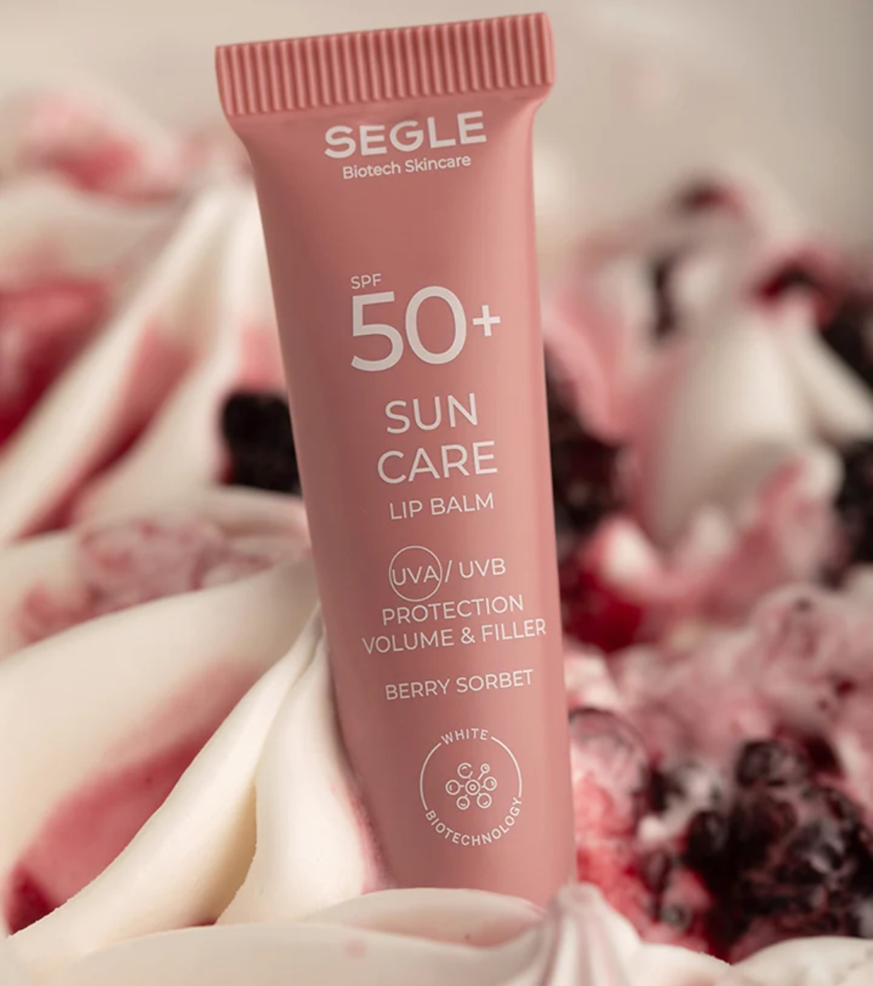 SEGLE - Bálsamo labial com peptídeo FPS50+ - Berry Sorbet
