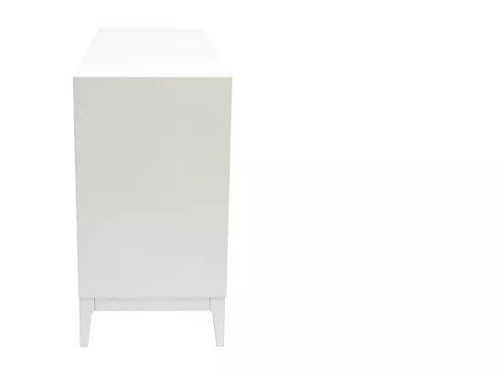 Commode blanche mat et métal doré 6 tiroirs L120 cm GIANA