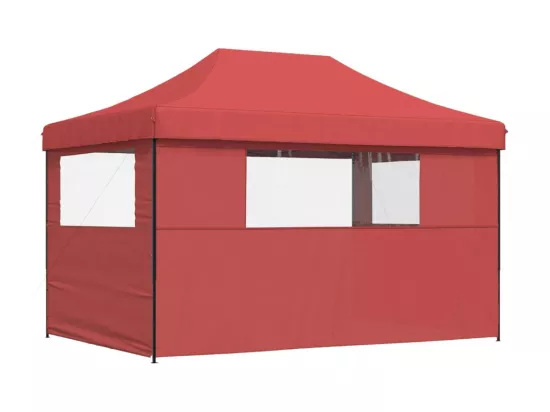 Tente de réception pliable escamotable avec 3 parois latérales