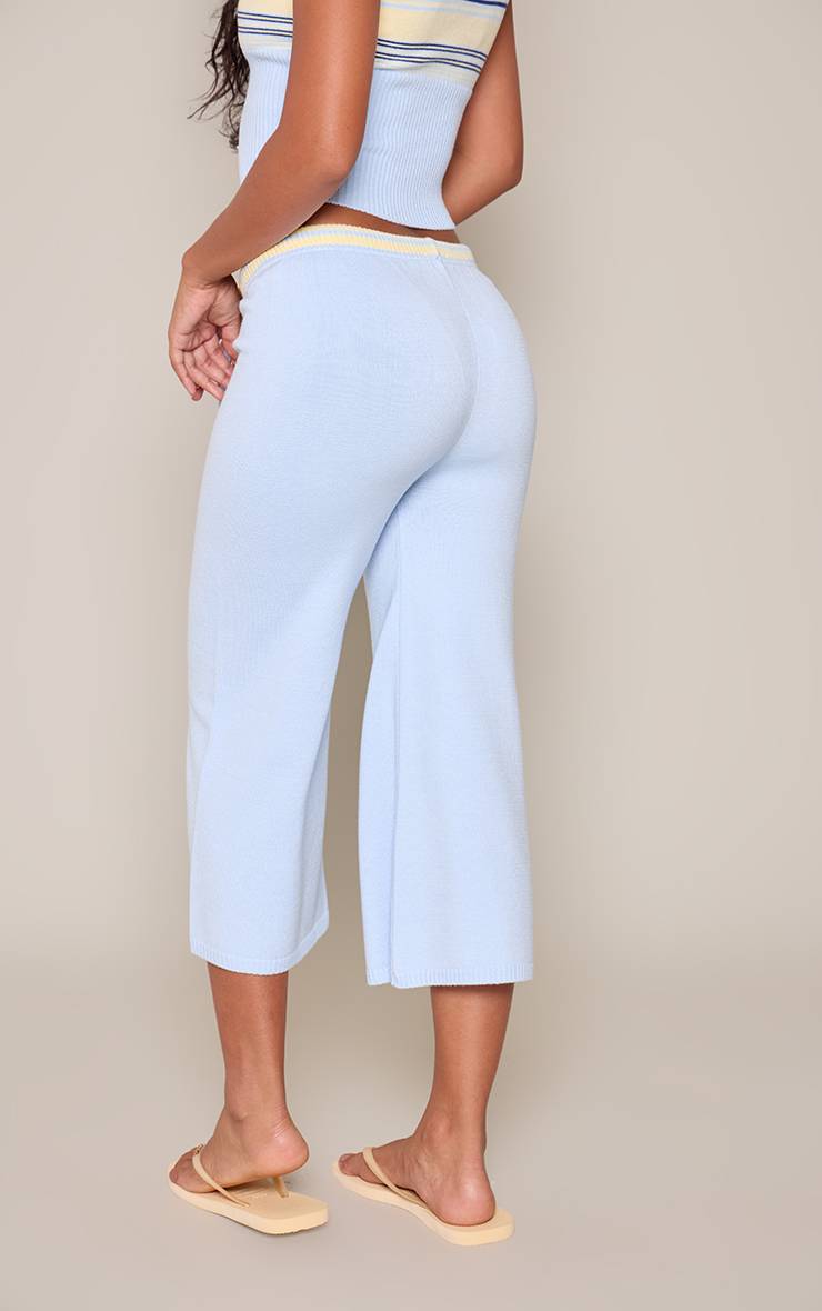 Bleu Layette Jupe-culotte Tricotée À Cordon De Serrage