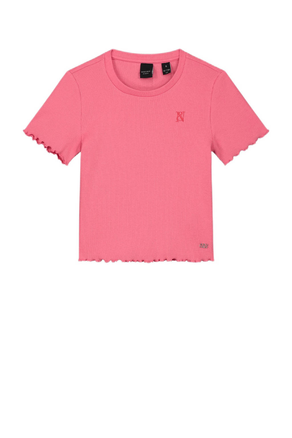 NIK&NIK T-shirt Lettuce met ruches roze