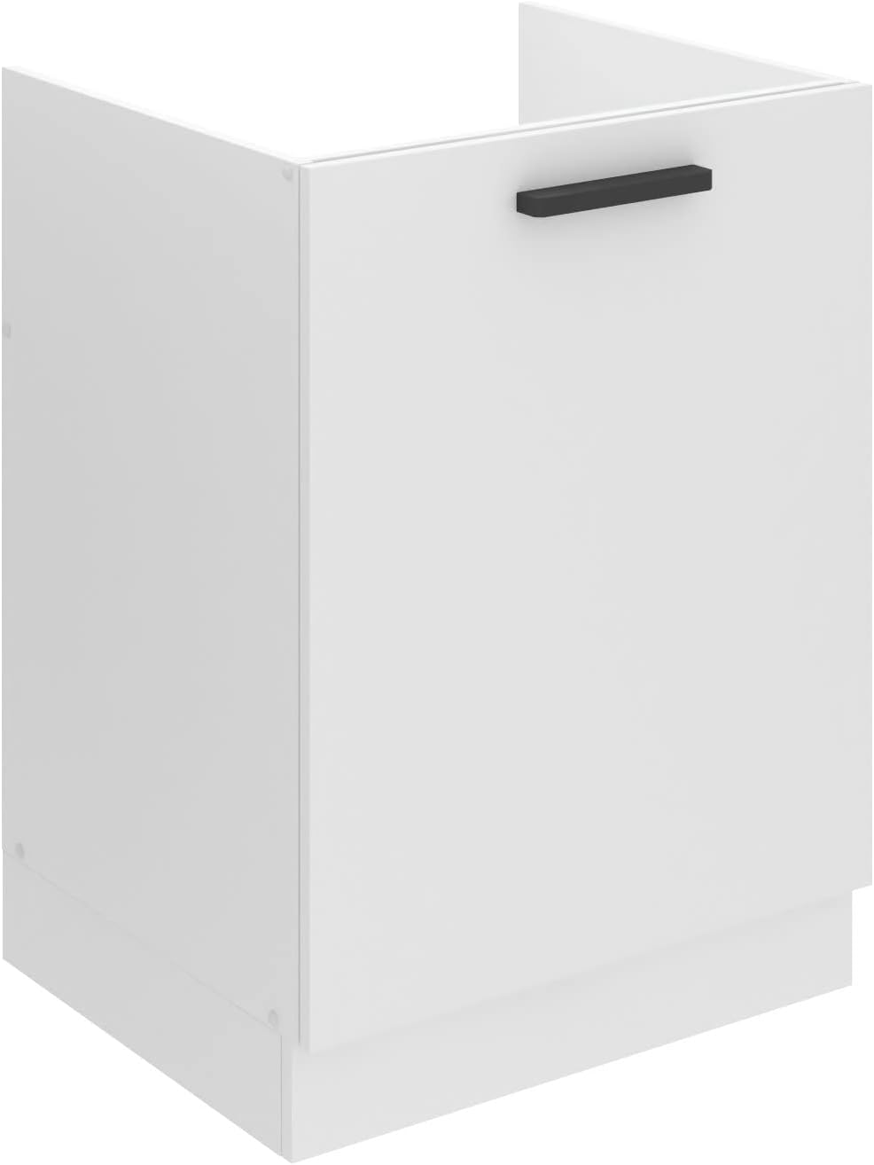 Belini Unterschrank Küche, Spülenunterschrank 60 cm Breite. SDZ Küchenunterschrank ohne Arbeitsplatte. Spülenschrank mit 1 Tür, Weiß matt