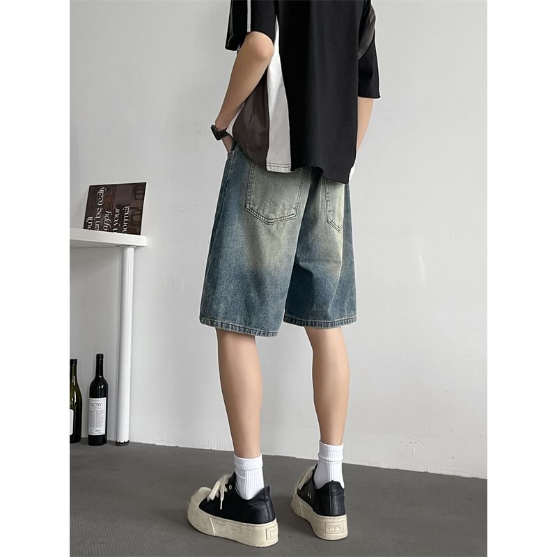 Plummie - Mid Rise Washed Denim Shorts