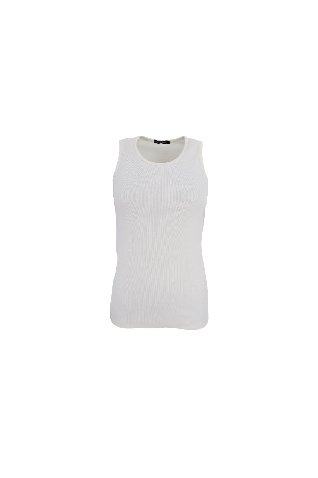 Black Colour Bcena Rib Tank Top off white