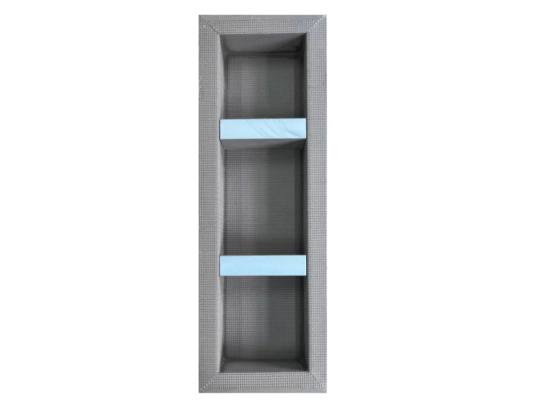 Niche de douche à encastrer et prête à carreler avec 2 étagères - 31 x 91 cm - KLARA