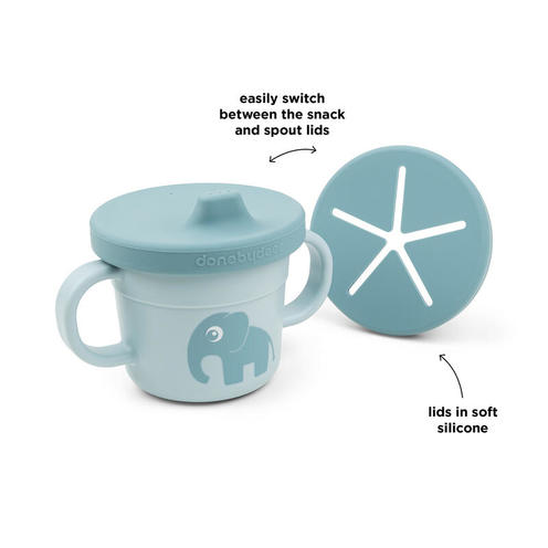 Foodie Tasse d'Apprentissage & Snack Elphee Bleu - DONE BY DEER