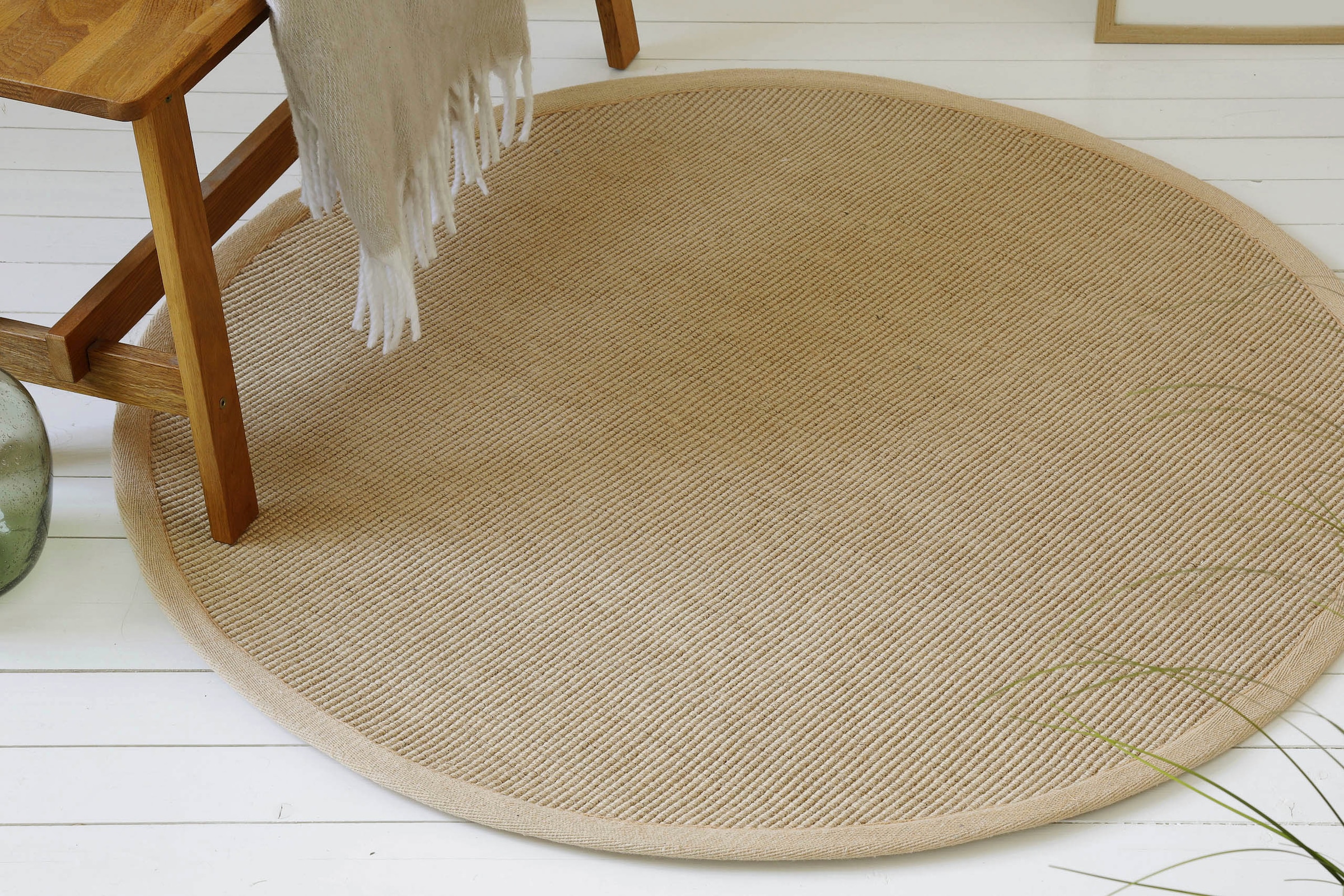 GOODproduct Teppich »Liora« rund 5 mm Höhe Flachgewebe, Jute in Sisal Optik, Esszimmer, Flur, uni farben