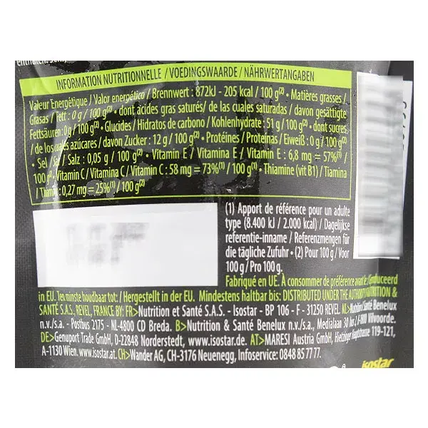 Isostar Fruit Gel Énergétique Actifood Pomme Gourde 90g