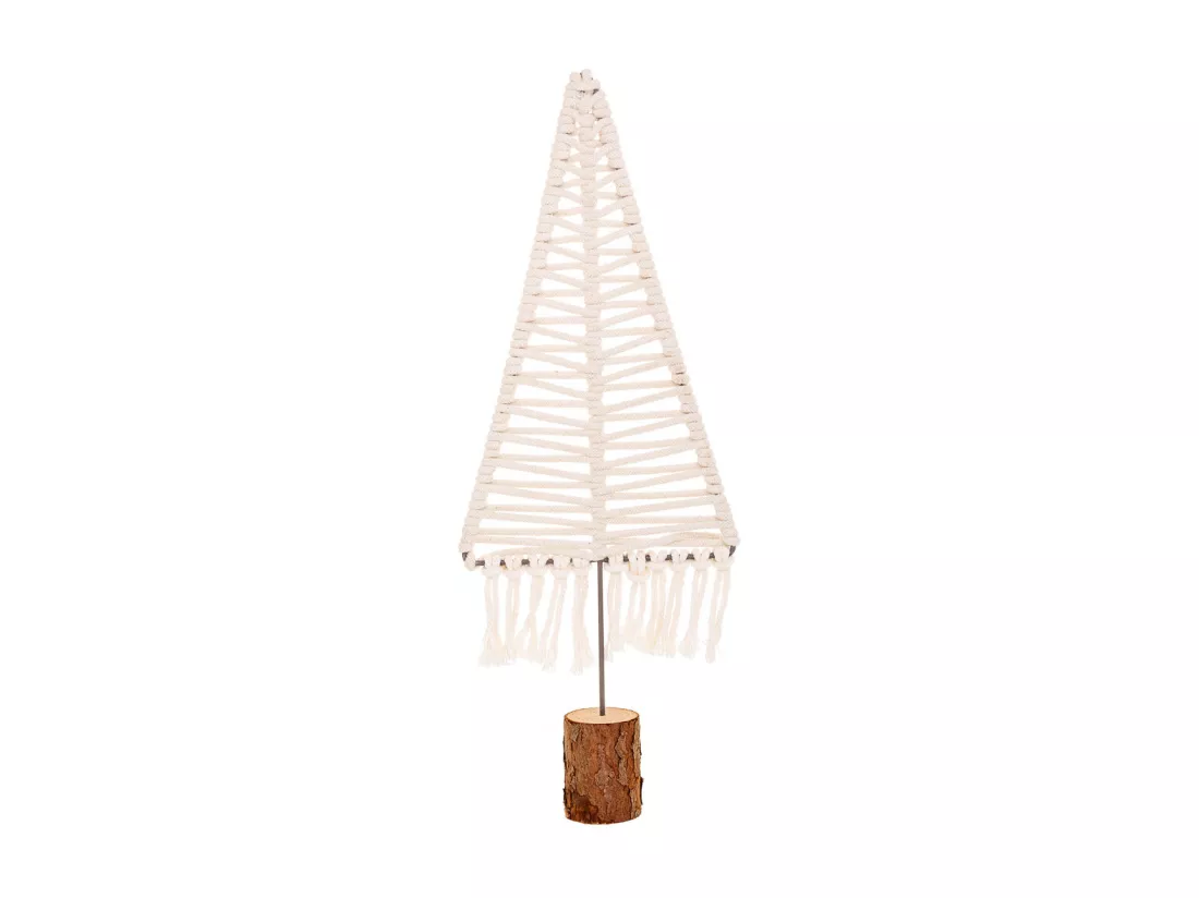 Arbre décoratif en coton tressé blanc 15x01x44h
