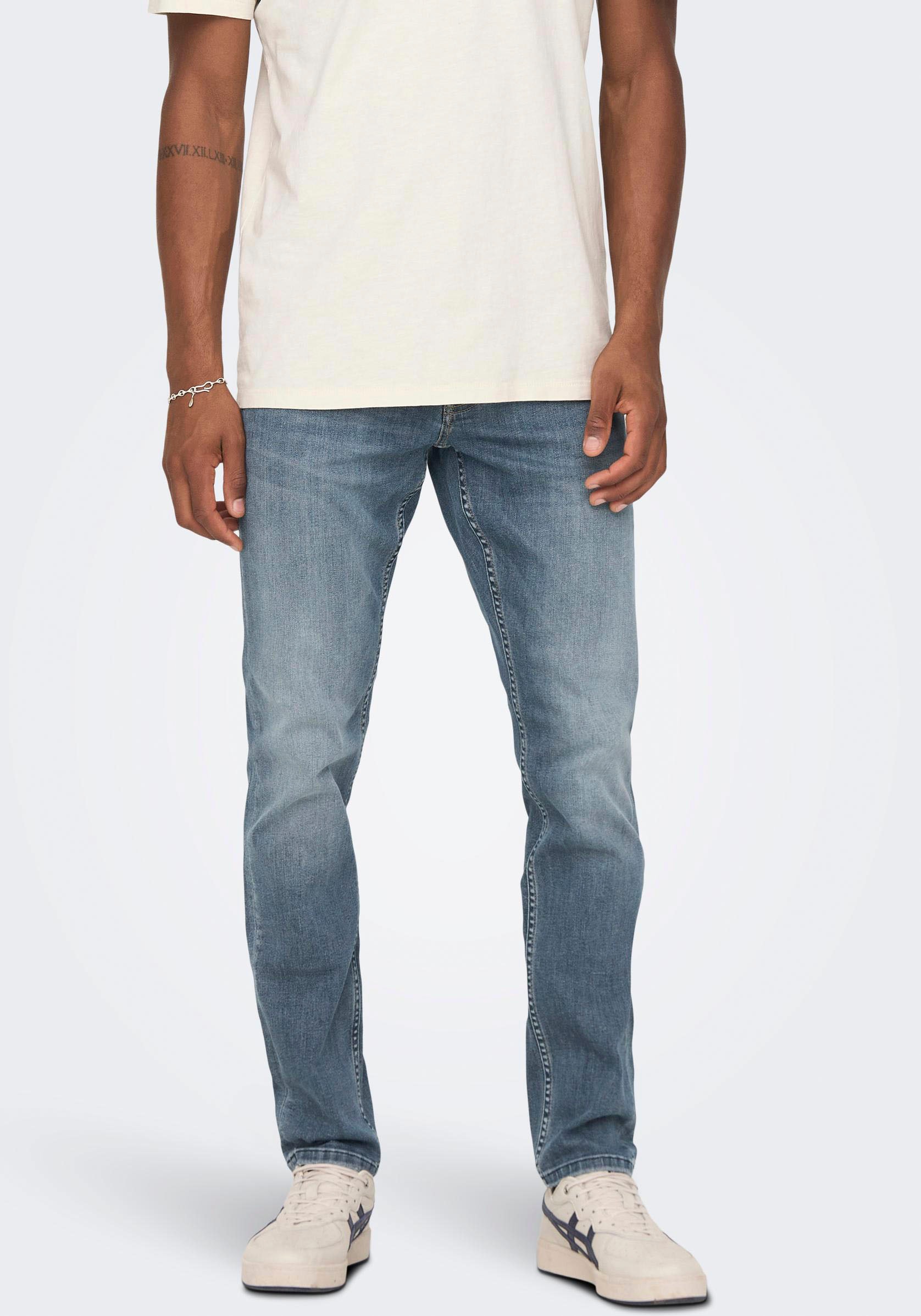 ONLY & SONS Slim-fit-Jeans »OS ONSLOOM SLIM BLUE GREY 40«, mit Destroyed Effekt