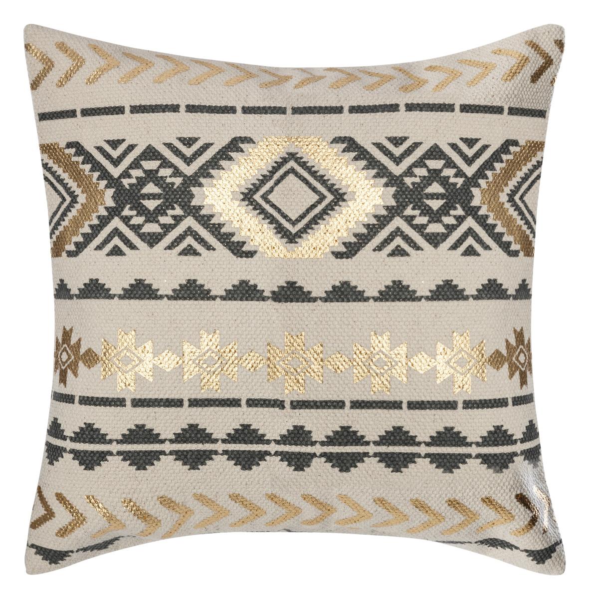 HOUSSE DE COUSSIN ETNIK GOLD GRIS 40X40CM