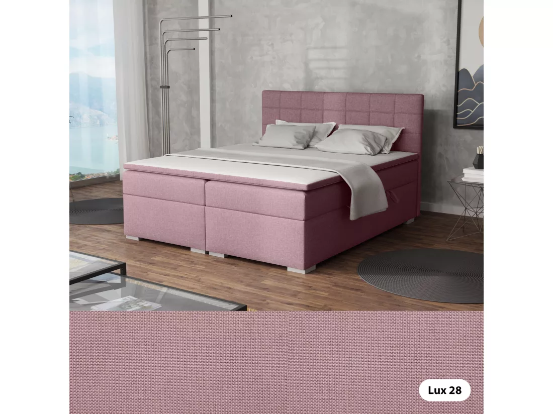 LIT BOXSPRING avec rangements pour la literie Torland, 160x200 cm, Lux 28 (Rose clair)