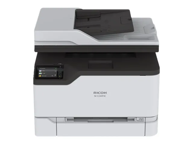 Ricoh M C240FW - Multifunktionsprinter - farve - laser - A4 (medie) - op til 24 spm (kopiering) - op til 24 spm (udskriver) - 250 ark - 33.6 Kbps - USB 2.0, Gigabit LAN, Wi-Fi(n), USB 2.0 vært