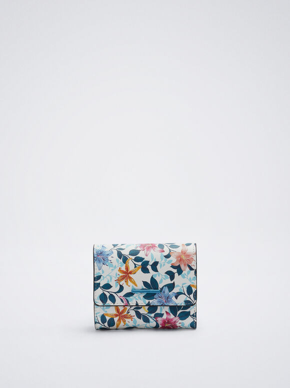 Carteira com estampa floral - Rosa