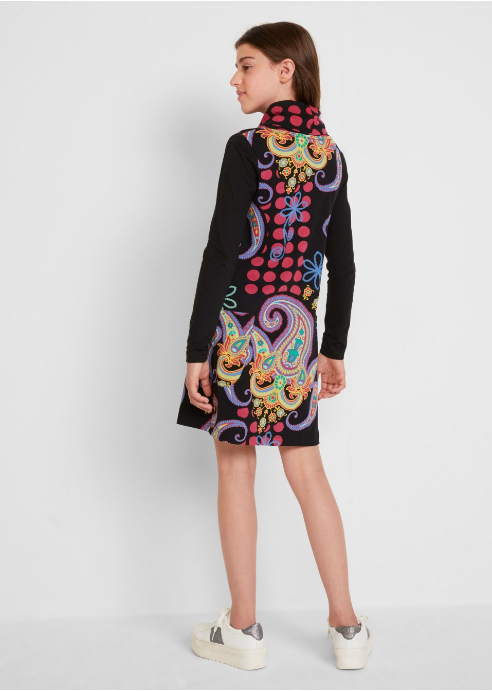 Robe fille à manches longues en jersey