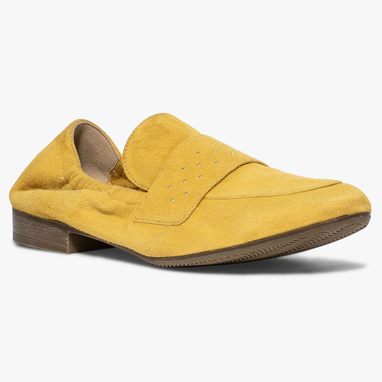 Bocage Mocassins en Velours de Cuir Aissa safran