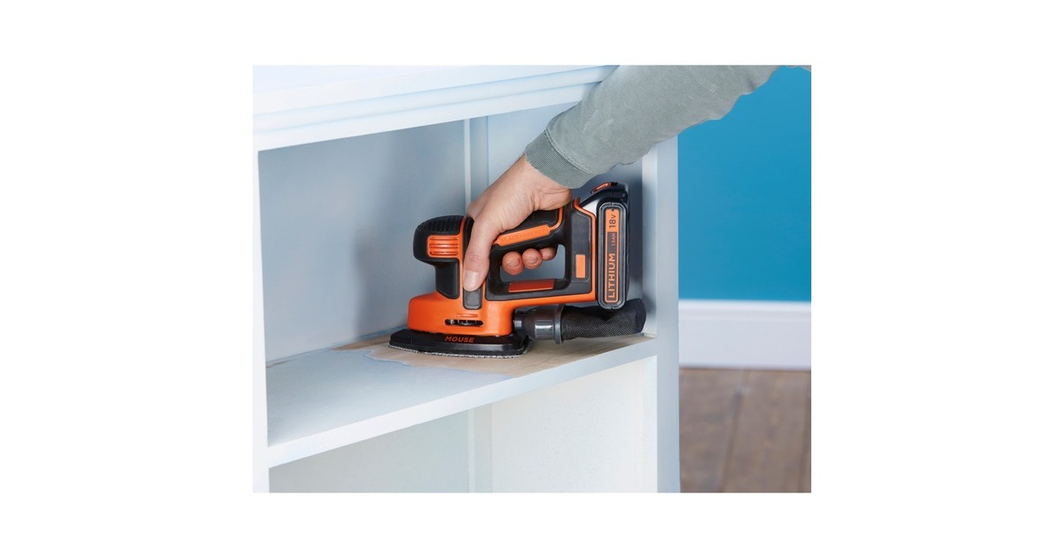 BLACK+DECKERMouse Detail accu deltaschuurmachine BDCDS18  (Zwart/oranje, Accu en oplader inbegrepen)
