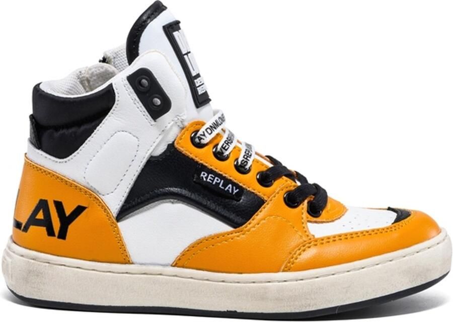Replay Wall Hoge sneakers Leren Sneaker Jongens Wit