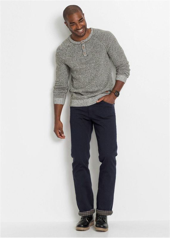 Thermo Classic Fit-jeans met knusse flanellen voering, straight